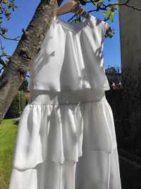 Sukienka (po)komunijna- biała sukienka- 146- jak nowa