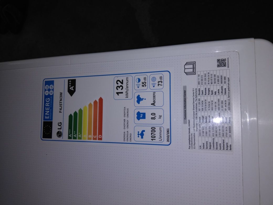 Máquina de lavar roupa lg 8kg F4J5TN3W