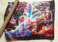 Obraz obrazek drukowany anioł tygrys