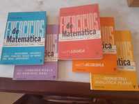 Exercícios matemática, 5 vols, c.complementar liceu, 1977/78