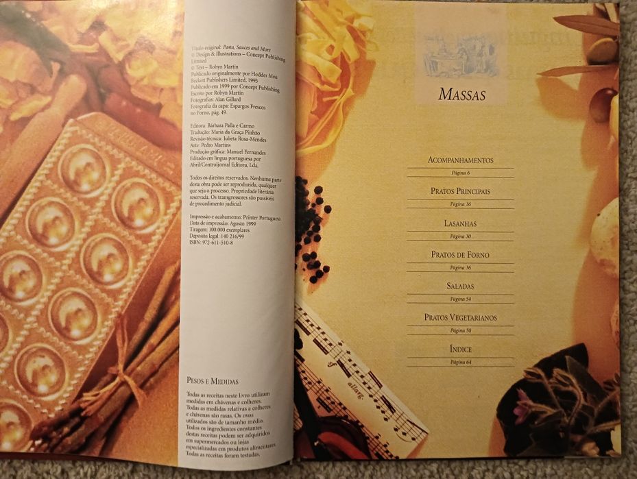 Massas: Acompanhamentos - Pratos principais - Como Novo