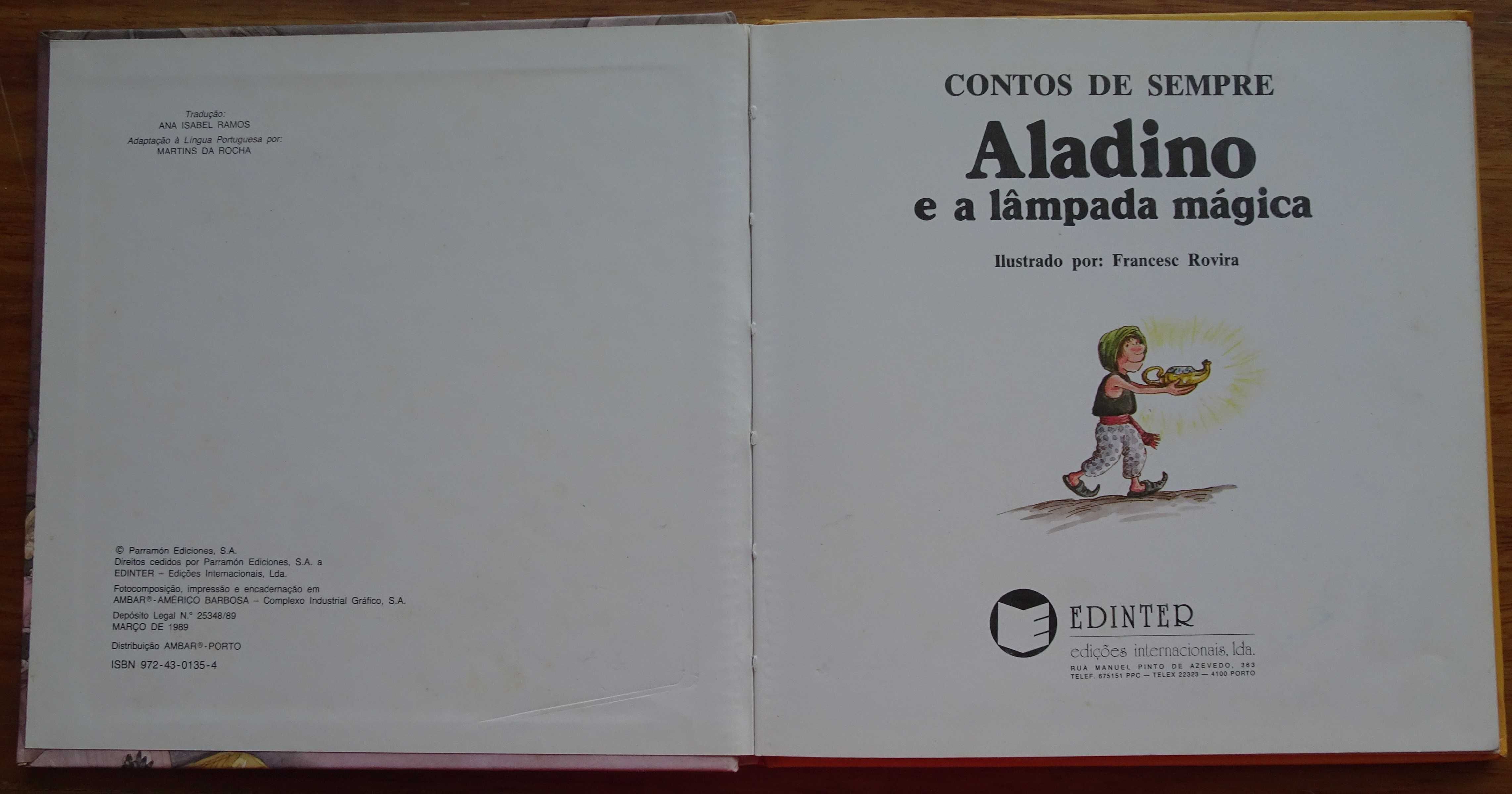 Aladino e A Lâmpada Mágica - 1ª Edição 1989
