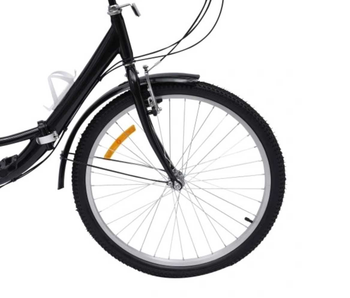 Stabilny trójkołowy rower 24" dla dorosłych – składany, czarny