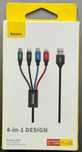 BASEUS KABEL USB 4w1 2x Lightning USB C micro USB W OPLOCIE 3.5A 1,2m