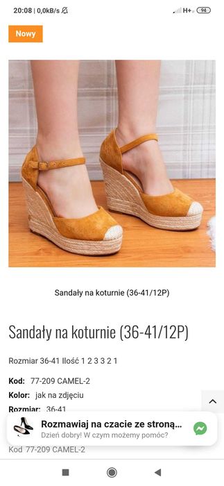 Buty na koturnie rozmiar 39