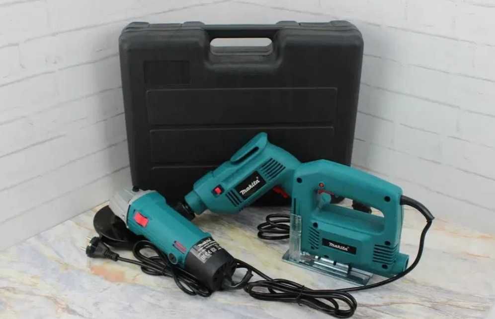 Набір інструментів Makita 3 в 1 дриль лобзик болгарка