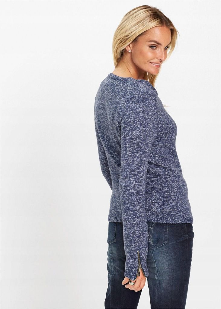 Bonprix granatowy sweter cardigan na zamek długi rękaw 40-42 VV