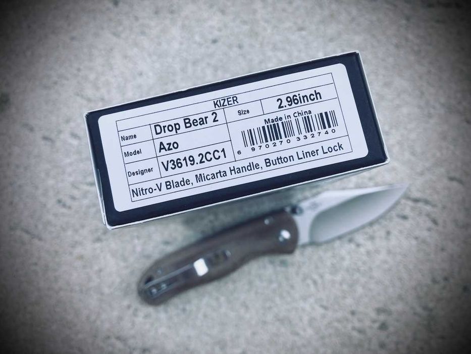 Canivete Kizer Drop Bear 2 Button Liner Lock