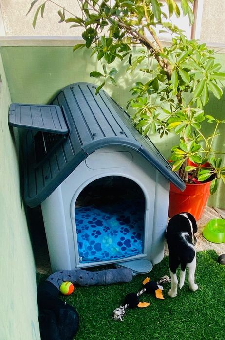 Casota para cão Cottage cinzenta