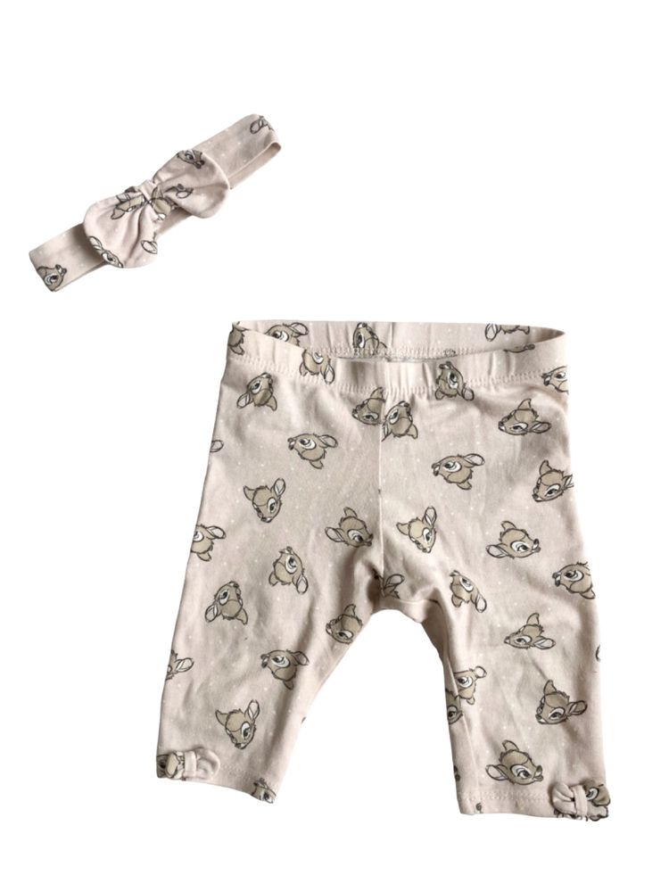 Zestaw legginsy rybaczki i opaska Jelonek Bambi 2-4 mies 63 cm. H&M