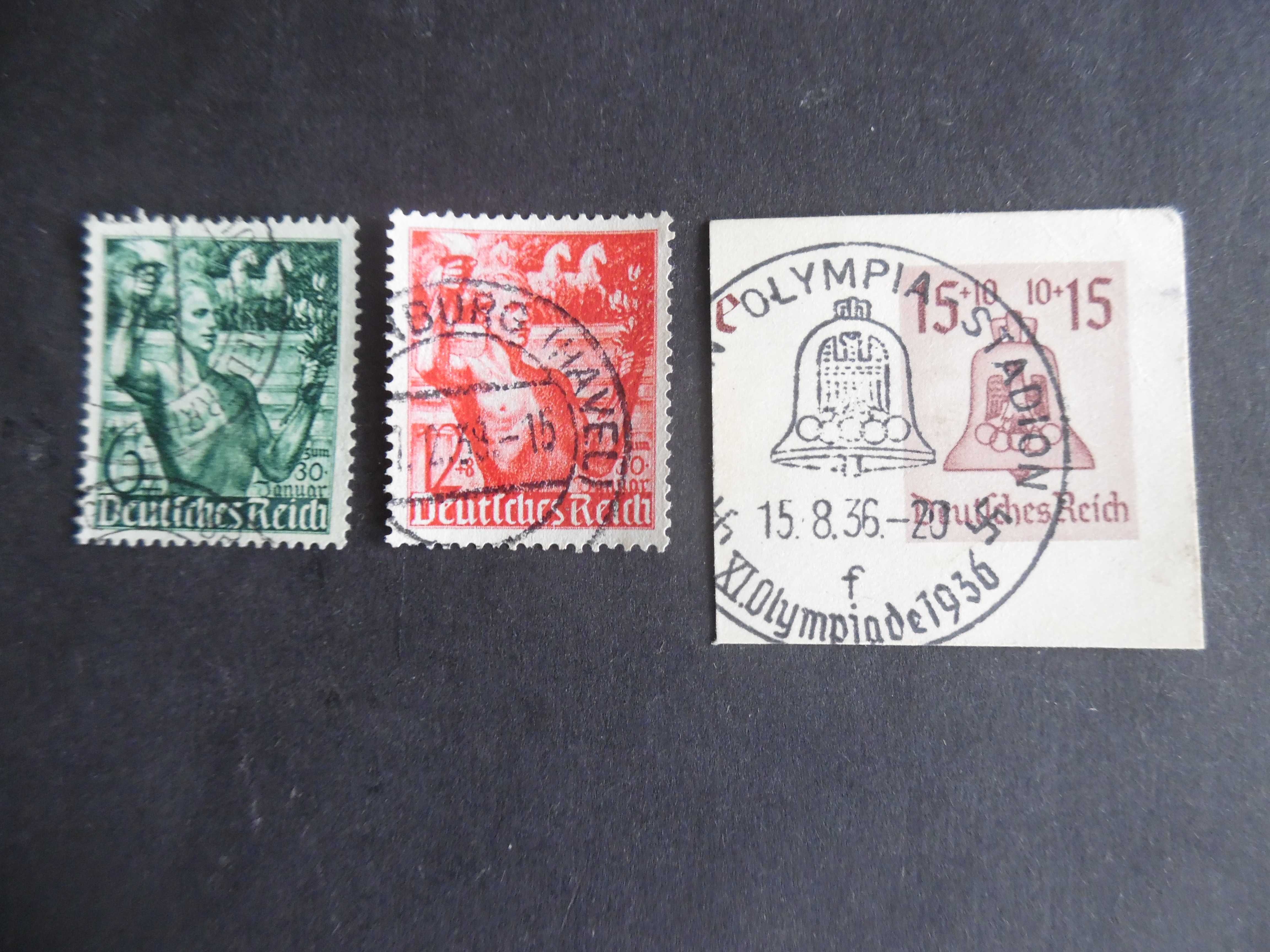 Selos Alemanha Nazi 1939/45-Série jogos olímpicos c/ carimbo raro 1936