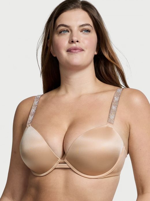 Оригінальний бюст Victoria’s Secret в камінчики беж/хакі/червоний