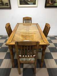Комплект обідній стіл стільці дерево 1477
