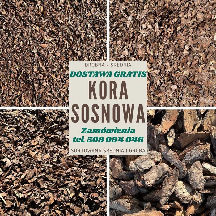 Dekoracyjna Kora Sosnowa Ziemia Torf DOWÓZ WILANÓW WAWER OKOLICE