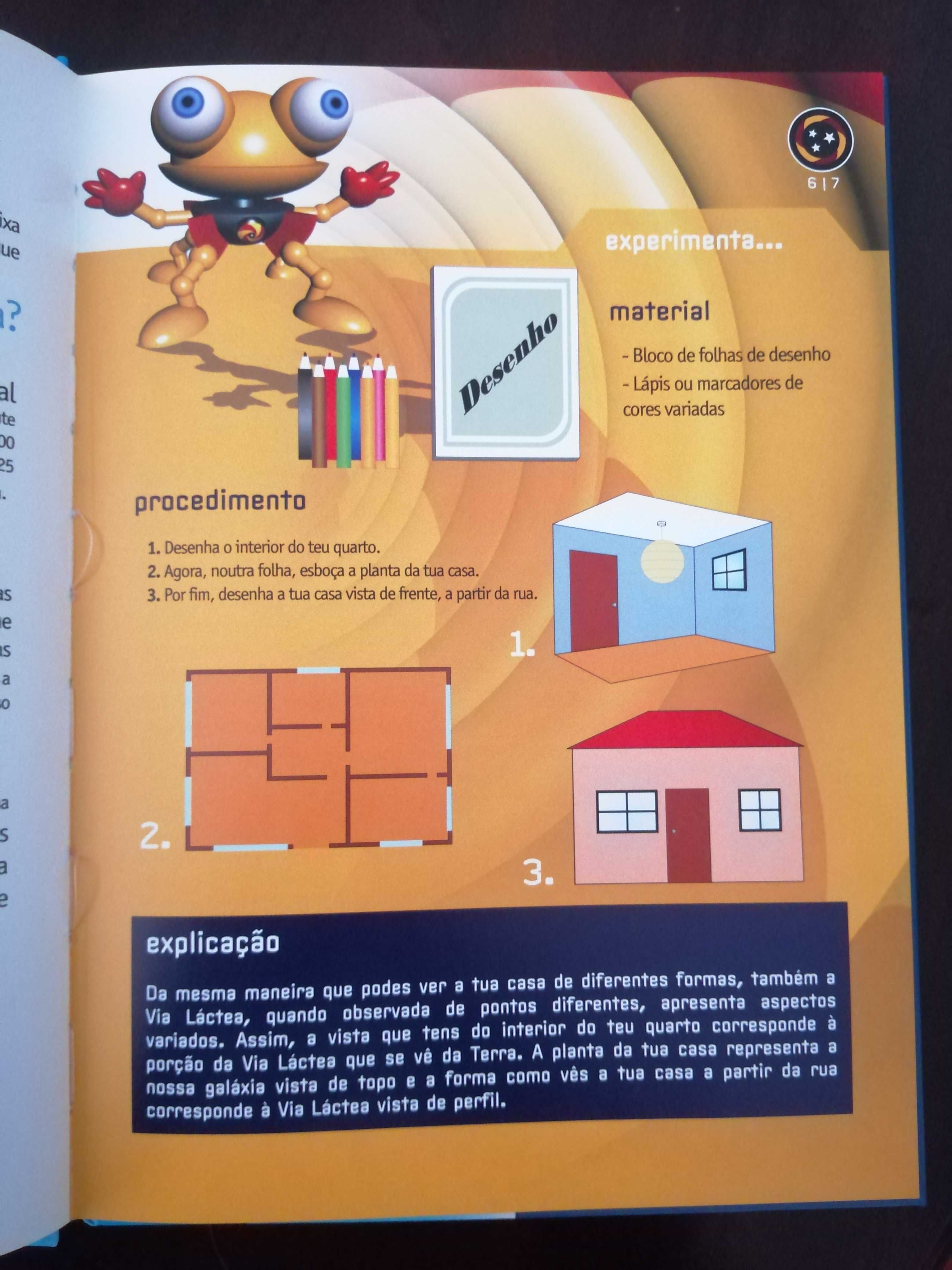 Livro didático  "Os Mistérios do Universo" com DVD