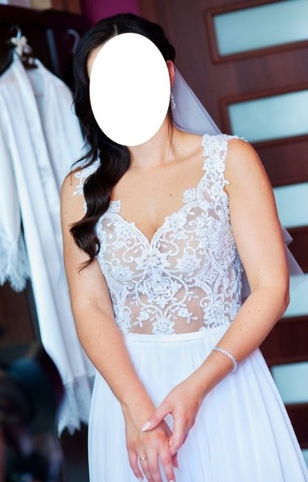 Suknia ślubna - biała - rozm.38/40 - stan idealny !