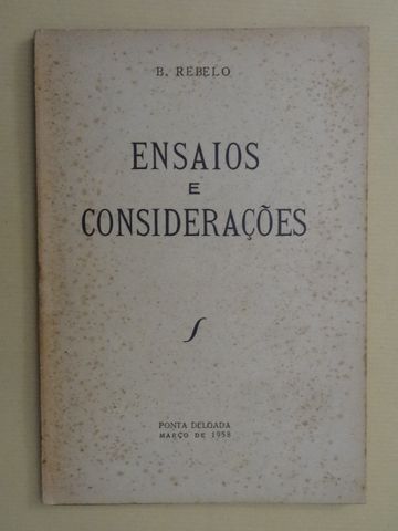 Ensaios e Considerações de B. Rebelo