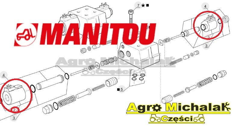 Cewka jazdy rewersu Manitou MT 732, 845, 940,932, 1435, MT1 740, 1637,