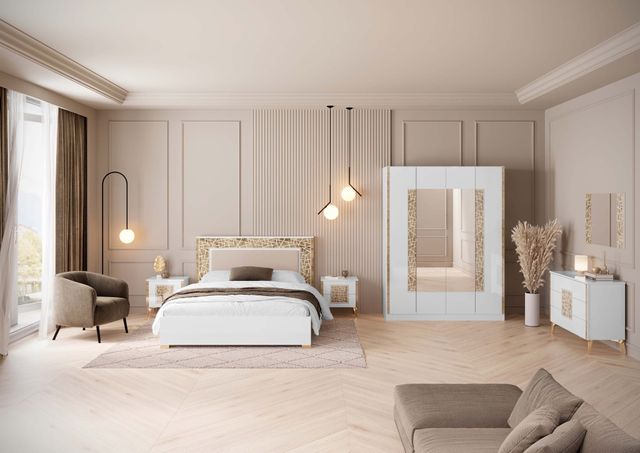 Спальня неокласика, кровать, итальянская мебель