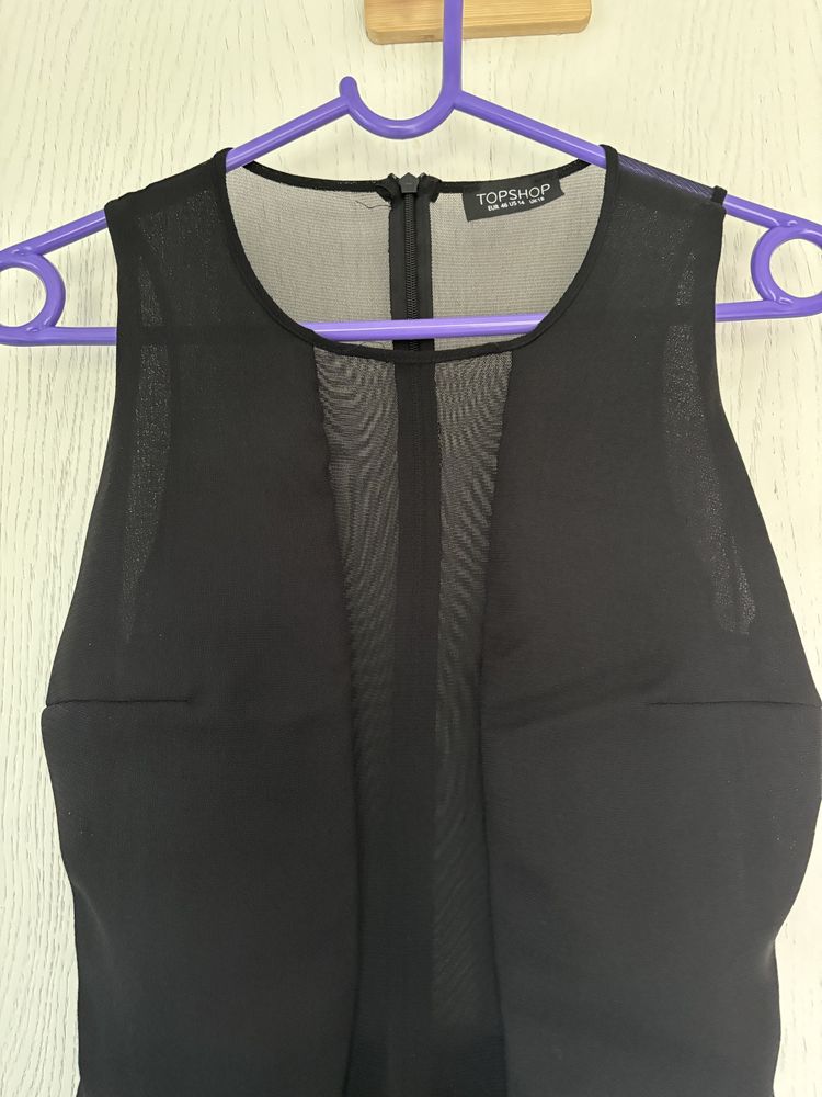 Czarny kombinezon dlugi topshop