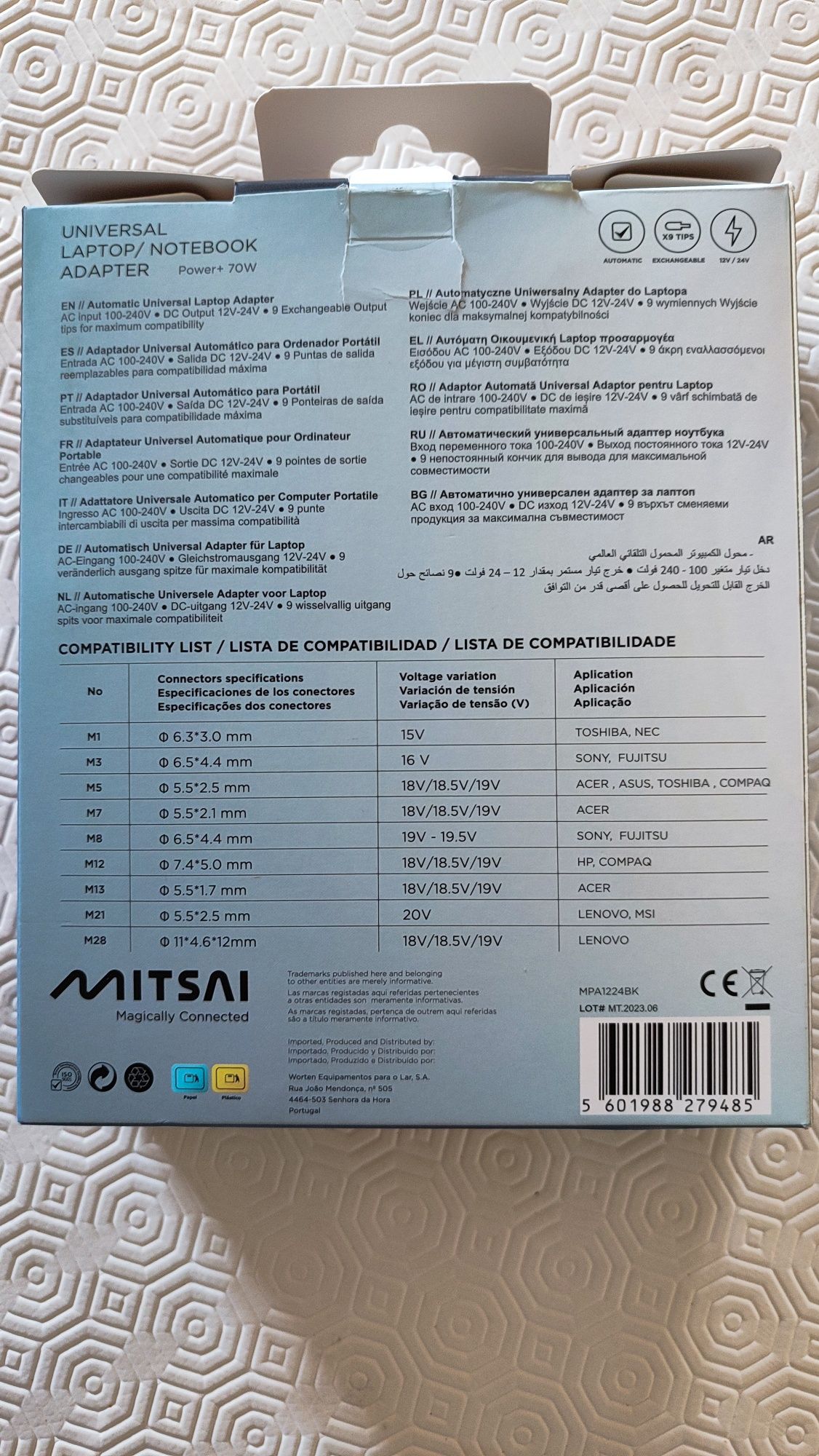 Transformador/carregador Universal Mitsai c/Garantia