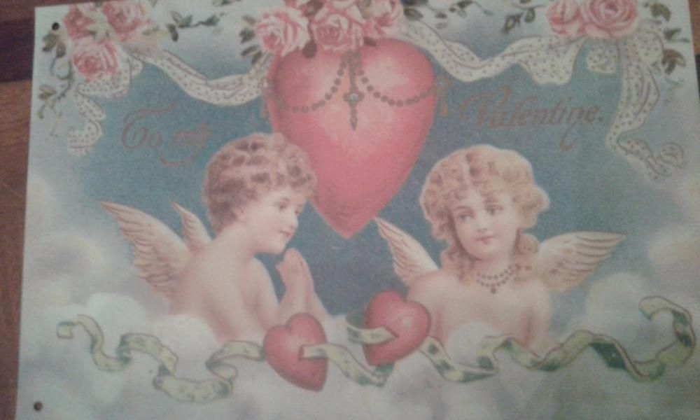 Sao valentim placa metálica vintage coleção