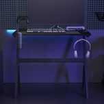 Vidaxl Biurko Gamingowe Z Led, Czarne, 90X60X75 Cm