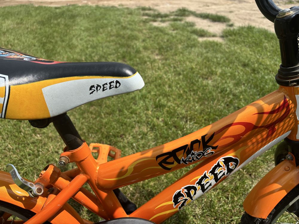 Rower dziecięcy 16” Rock Kids Speed – koszyk, kółka, kij