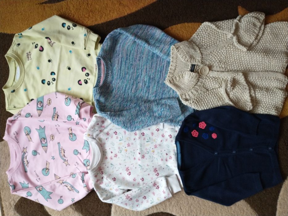 Zestaw sweter 3 szt bluza 3 szt 86 92 dla dziewczynki