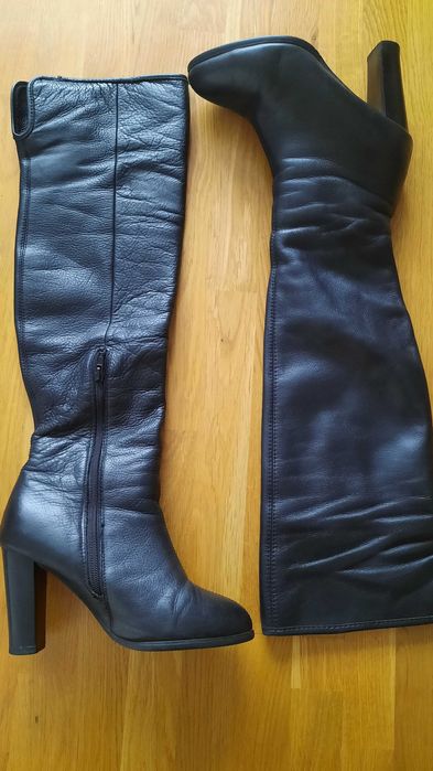 Чоботи - ботфорти шкіряні