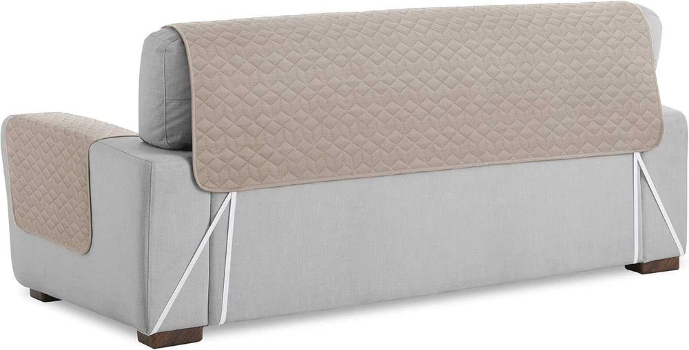 Textilhome Pokrowiec na narożnik sofę, prawy 200 cm, kolor beżowy