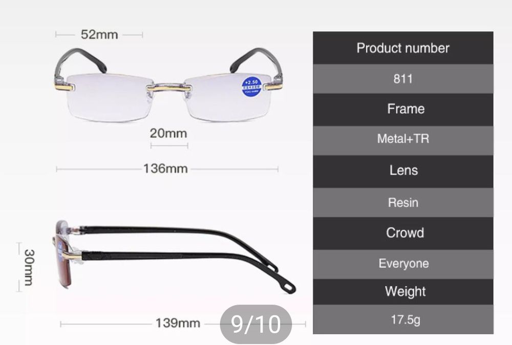 Очки для чтения диоптрия +3,5