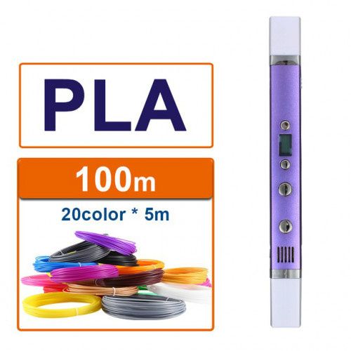 3D-ручка MYRIWELL RP-100C Purple (ABC, PLA, PCL) + 100m 20 цветов PLA