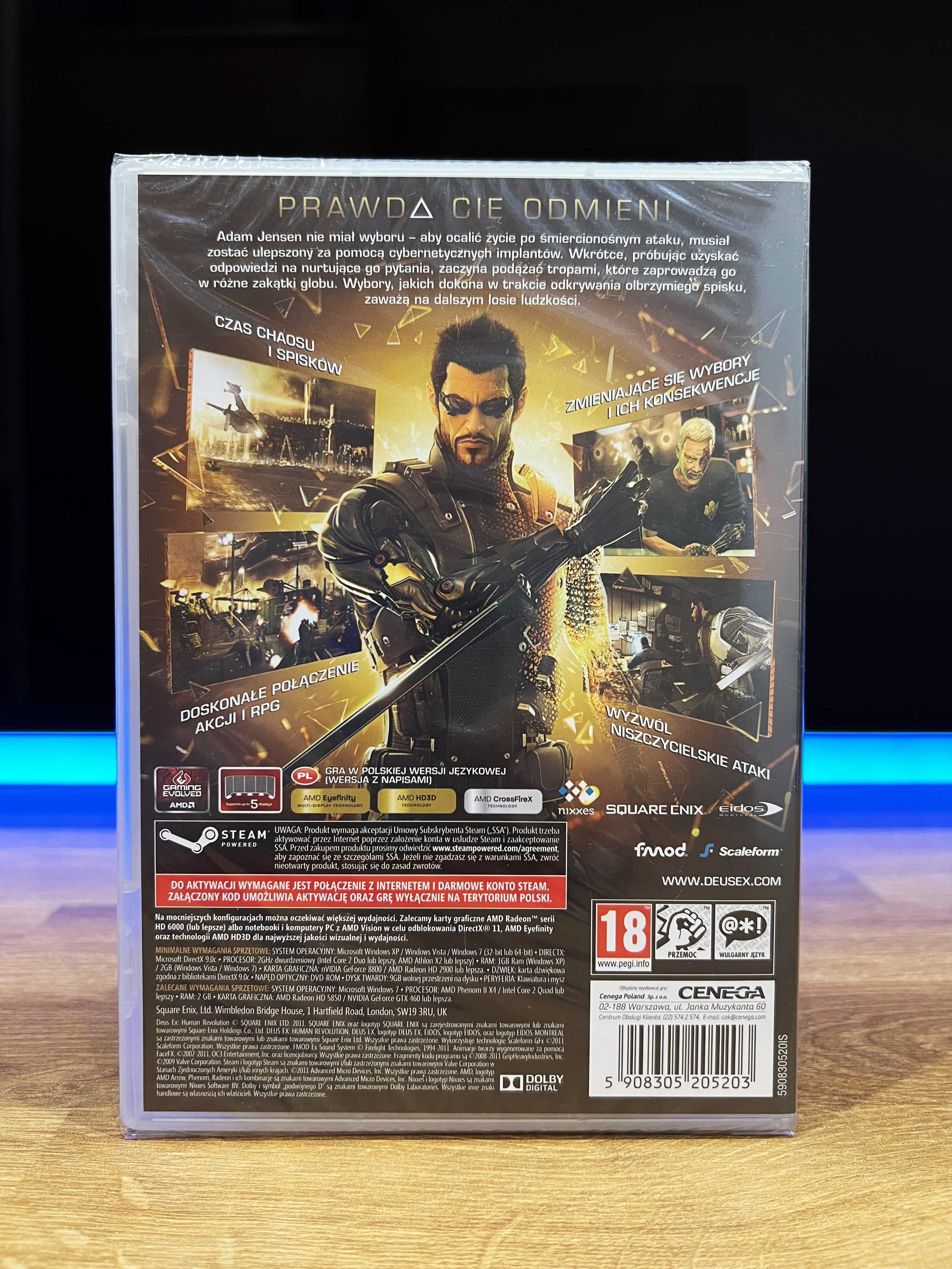 Deus Ex Human Revolution Nowa Folia (PC PL 2011) premierowe wydanie