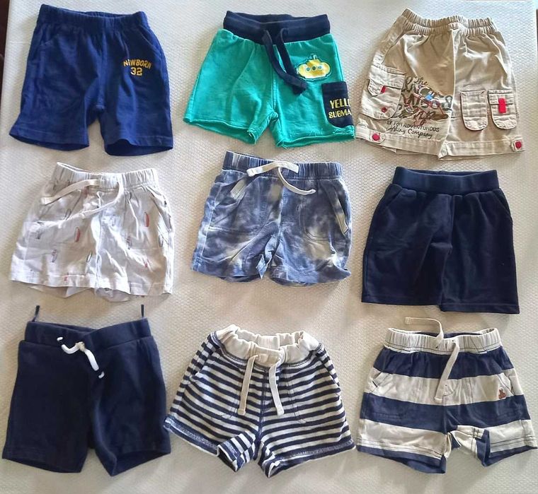 17 calções menino 9 a 12 meses