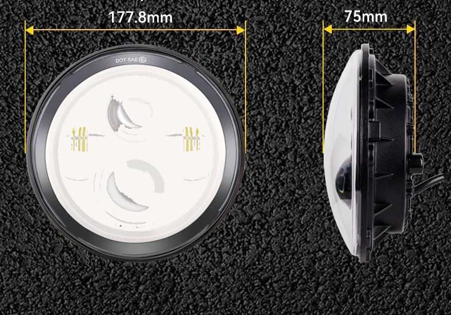 Фара світлодіодна 7" светодиод LED автомобіль мотоцикл мото Н4 H4