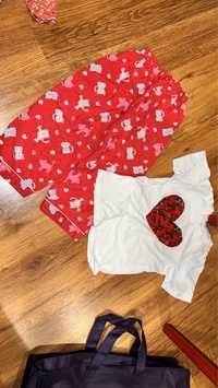 Piżamka piżama dla dziewczynki 98-104 cm Spodnie flanela