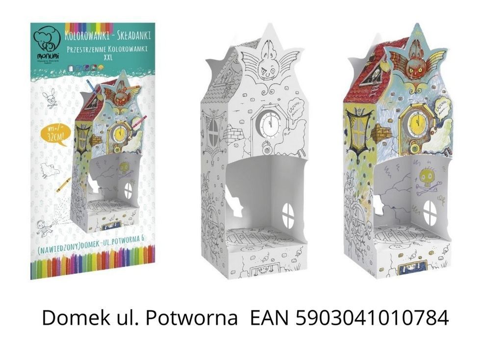 Edukacyjna Kolorowanka 3D: Kreatywny Domek z Kartonu do Kolorowania