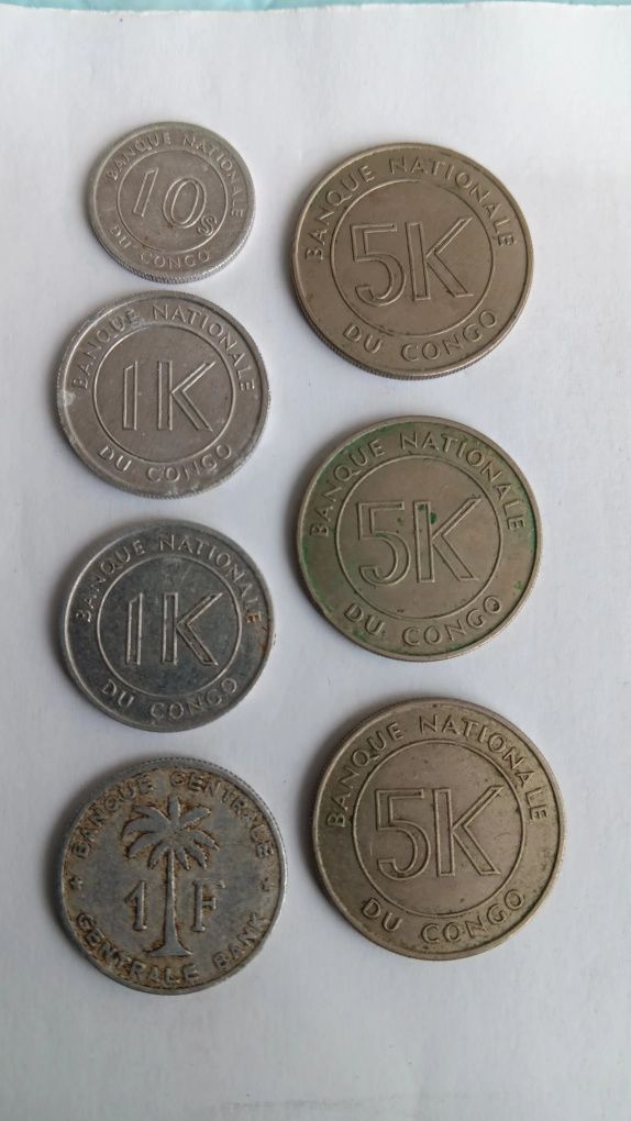 Moedas do Congo diversas.