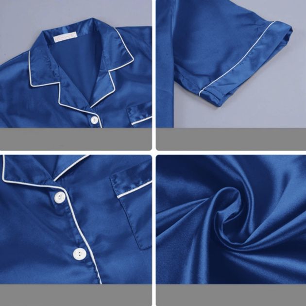 Шовкова атласна піжама, піжамний костюм шорти сорочка