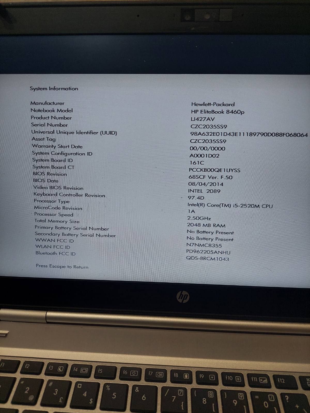 Rp hp 8460p без зарядки