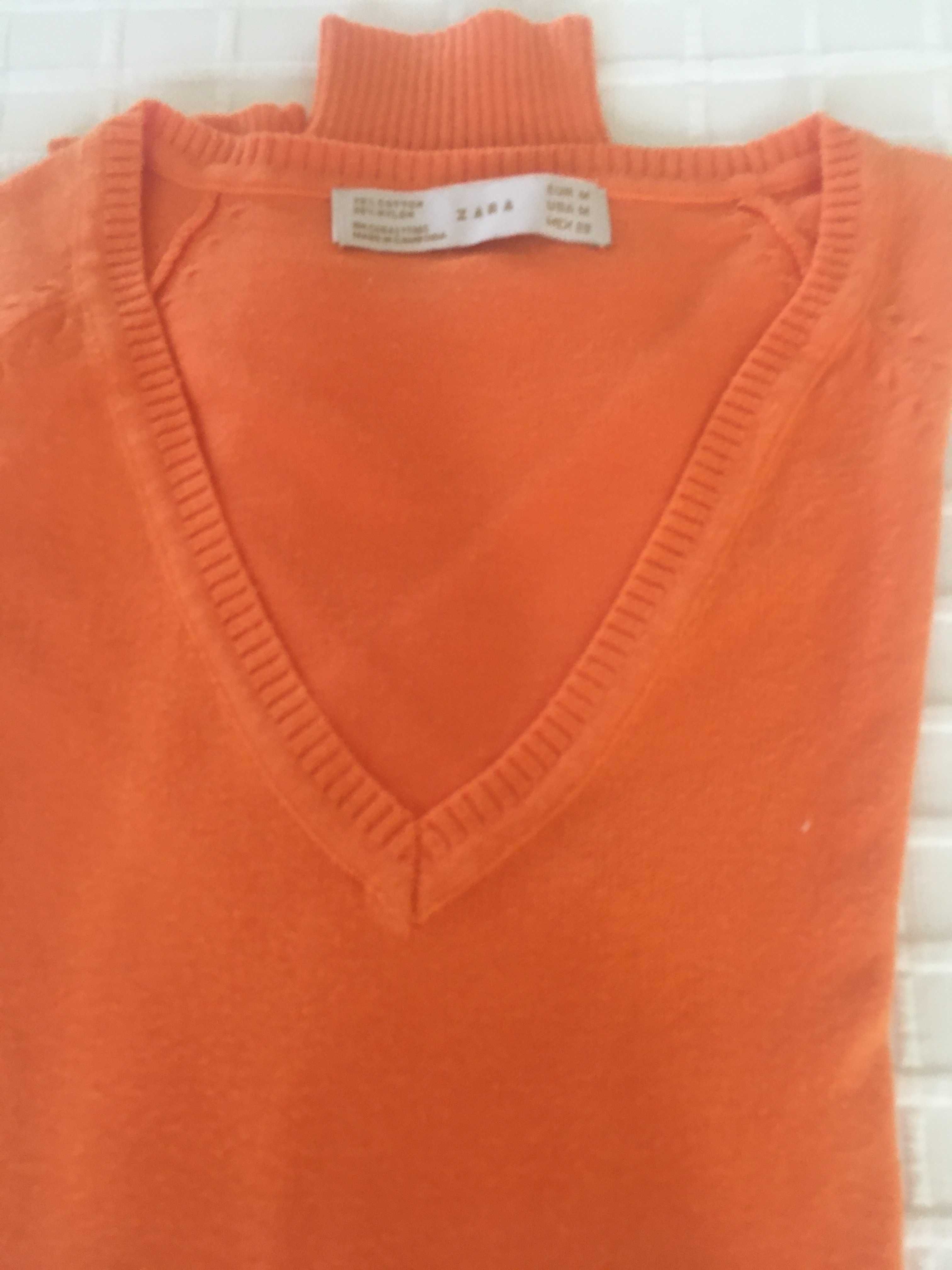 Várias camisolas em V de algodão da Zara como Novas