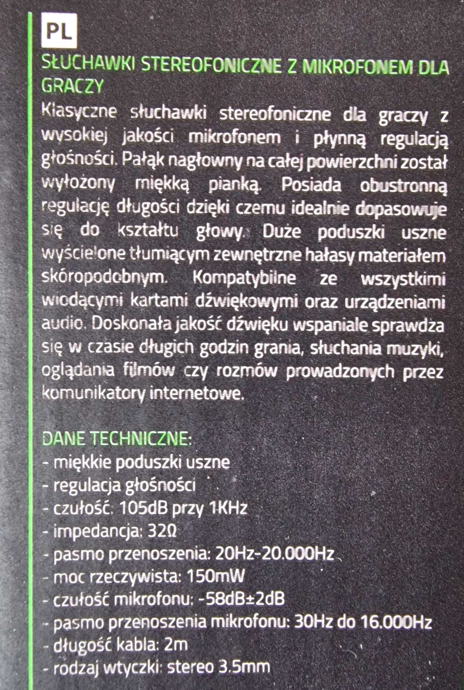 Słuchawki gracza z mikrofonem, Esperanza stryker hx370 NOWE!