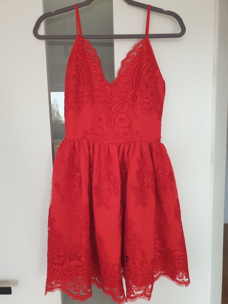 Sukienka mini czerwona PIANO 36
