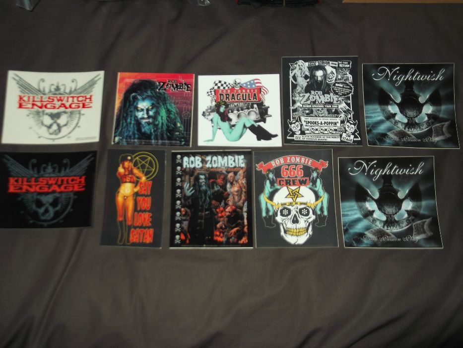 Vendo Autocolantes antigos do Rob Zombie, Nightwish e KsE