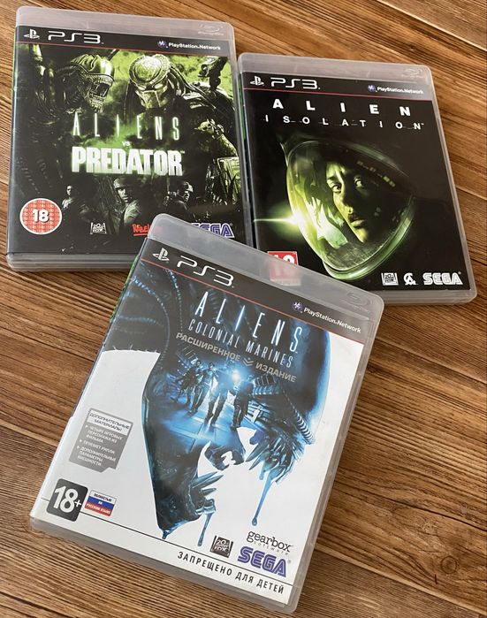 Sony PS3: Resident Evil, FEAR, Dead Space, Alien Isolation, Predator.