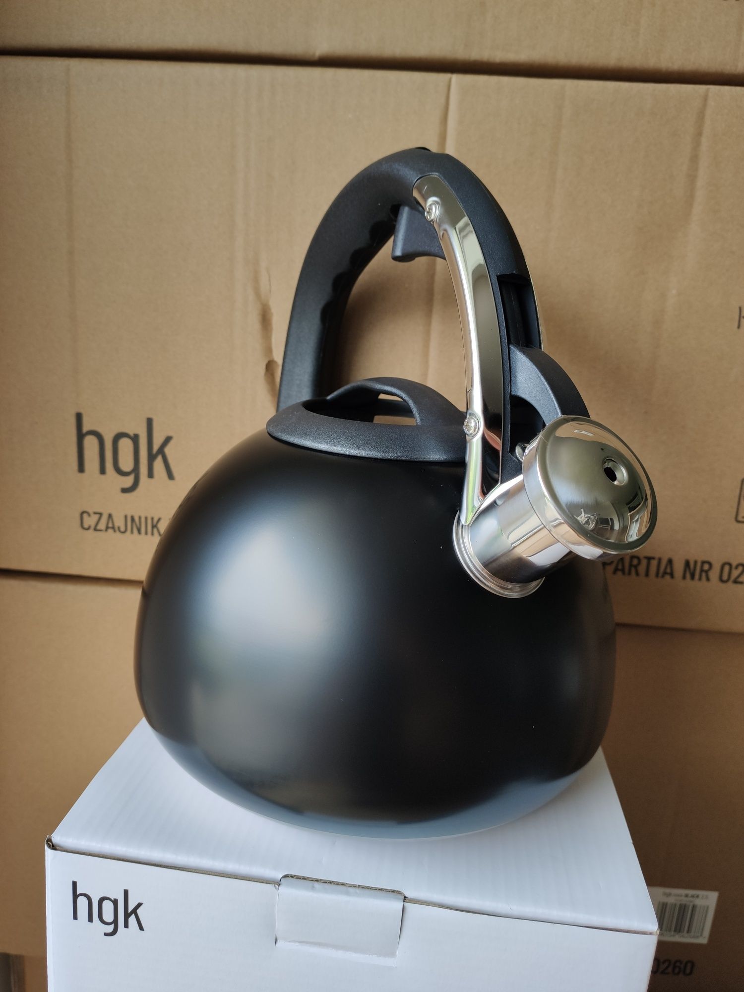 Nowy czajnik z gwizdkiem,2.7L, czarny (rysa,Kara black 1