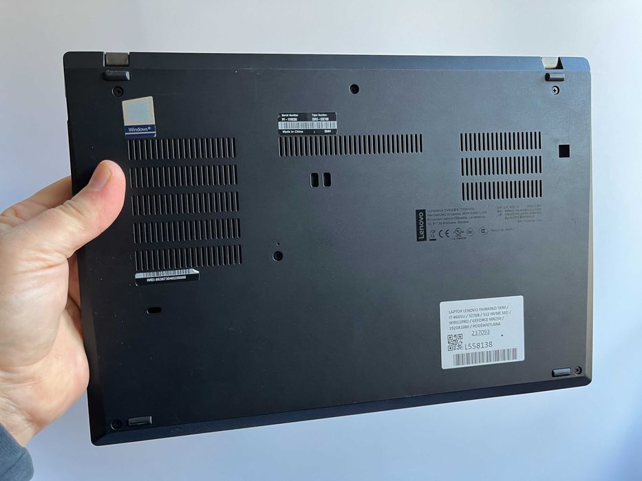 Laptop Lenovo ThinkPad T490 i7-8665U 32/512GB SSD NVME MX250 IPS FV23%