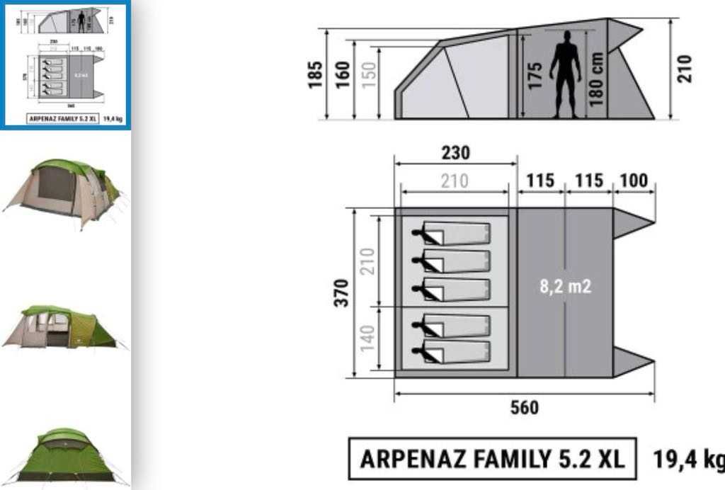 Tenda Quechua Arpenaz Family 5.2 XL