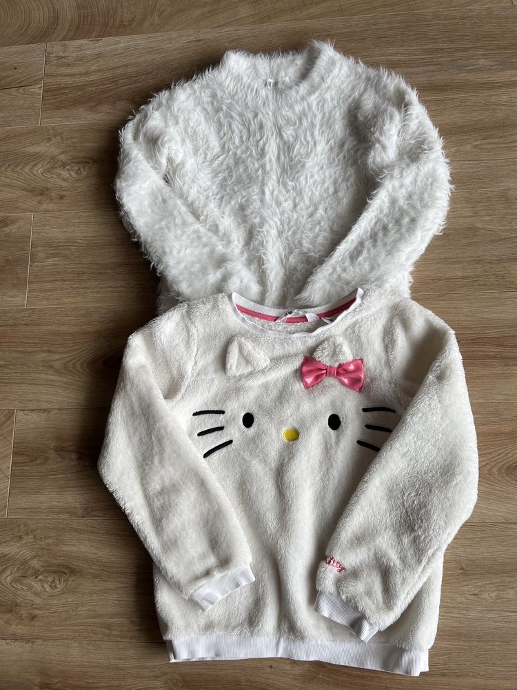 Sweterek biały x 2 dziewczynka Hello Kitty 146 nowe rajtuzy